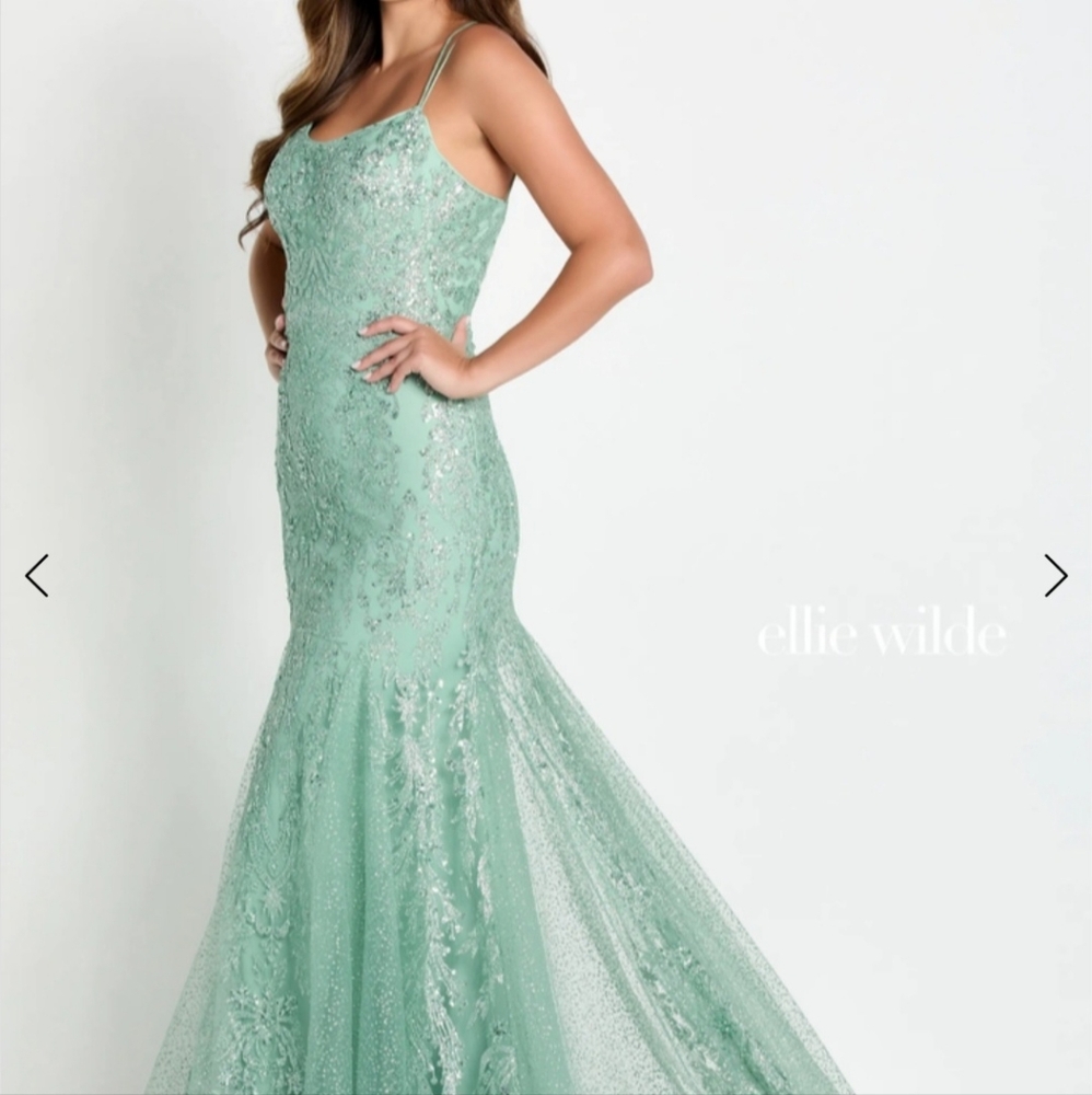 BRAND NEW Ellie Wilde Sage Green Gown